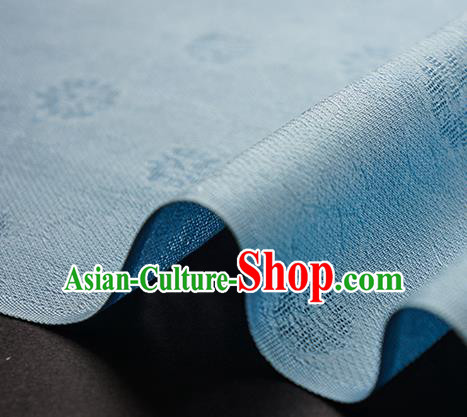 Traditional Chinese Classical Daisy Pattern Design Light Blue Silk Fabric Ancient Hanfu Dress Silk Cloth