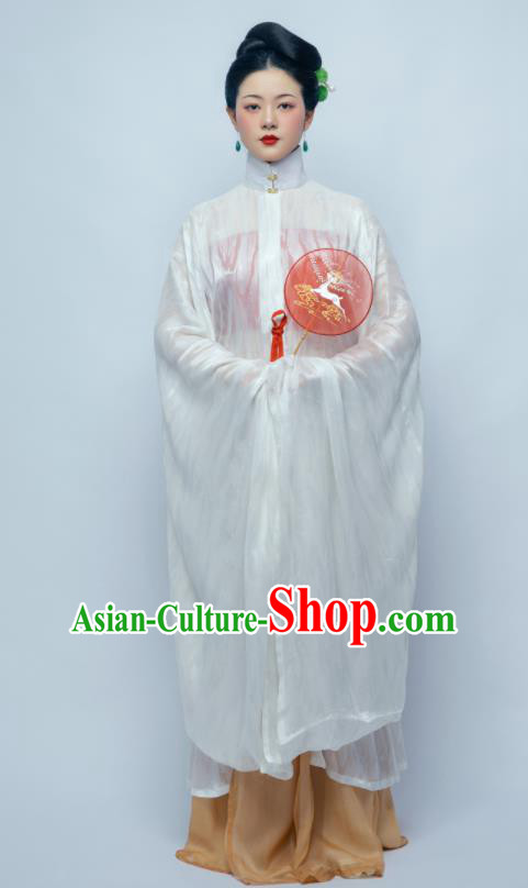 Traditional Chinese Ancient Imperial Consort White Hanfu Dress Ming Dynasty Court Countess Replica Costume for Women