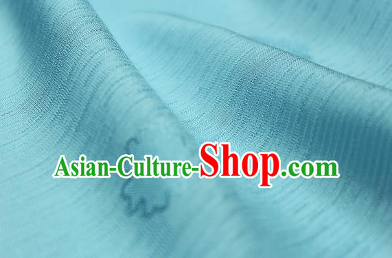 Traditional Chinese Classical Flowers Pattern Design Light Blue Silk Fabric Ancient Hanfu Dress Silk Cloth