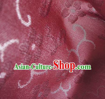 Traditional Chinese Classical Cherry Blossom Pattern Design Amaranth Silk Fabric Ancient Hanfu Dress Silk Cloth