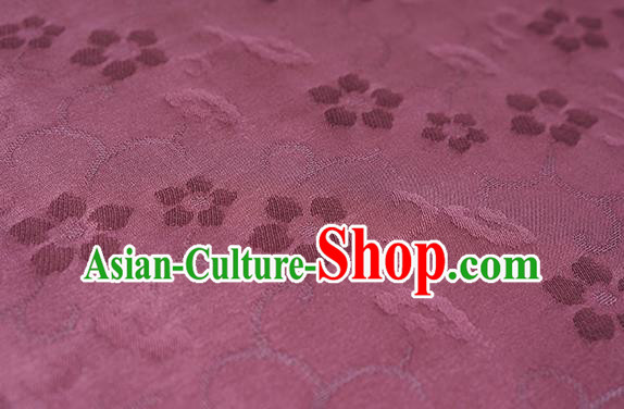 Traditional Chinese Classical Cherry Blossom Pattern Design Amaranth Silk Fabric Ancient Hanfu Dress Silk Cloth