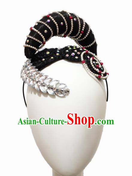 Chinese Traditional Ethnic Dance Hair Accessories Ewenki Nationality Dance Headwear for Women