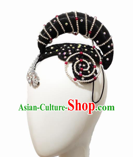 Chinese Traditional Ethnic Dance Hair Accessories Ewenki Nationality Dance Headwear for Women