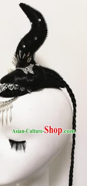 Traditional Chinese Classical Dance Memory In Water Hair Accessories Water Sleeve Dance Wig Chignon Headdress for Women