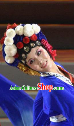 Chinese Traditional Beijing Opera Classical Dance Hair Accessories Fan Dance Wig Chignon Headdress for Women