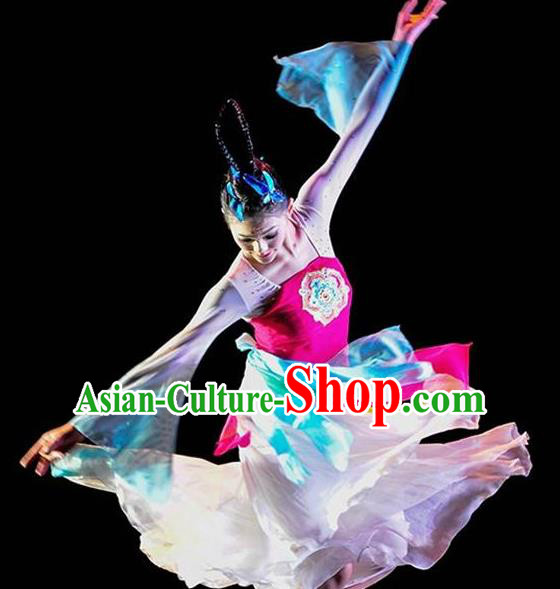 Chinese Traditional Classical Dance Orchid Dance Outfits Group Dance Costume for Women