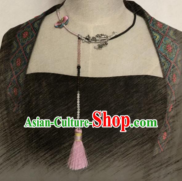 Chinese Traditional Ethnic Butterfly Necklet Accessories Nationality Tassel Necklace for Women