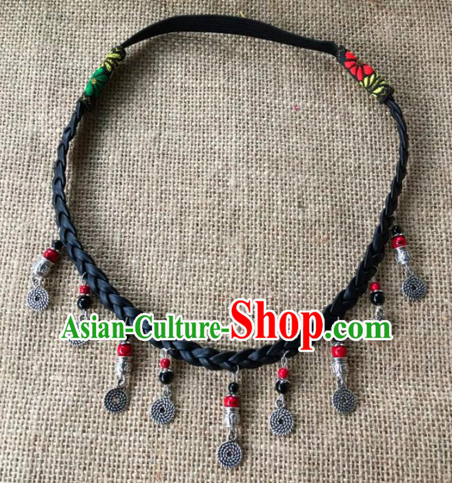 Chinese Traditional Tibetan Ethnic Hair Clasp Zang Minority Nationality Headwear for Women