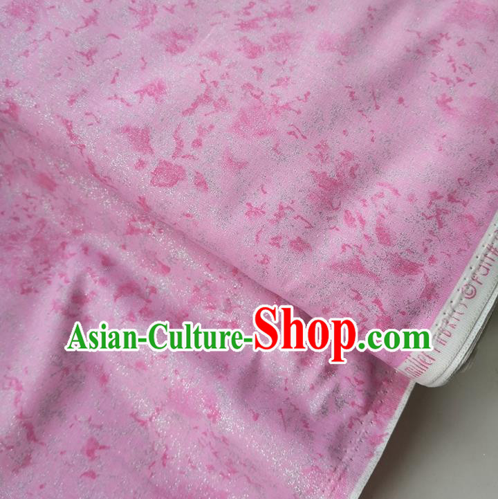 Traditional Chinese Classical Petals Pattern Deep Pink Brocade Fabric Ancient Hanfu Cheongsam Silk Cloth