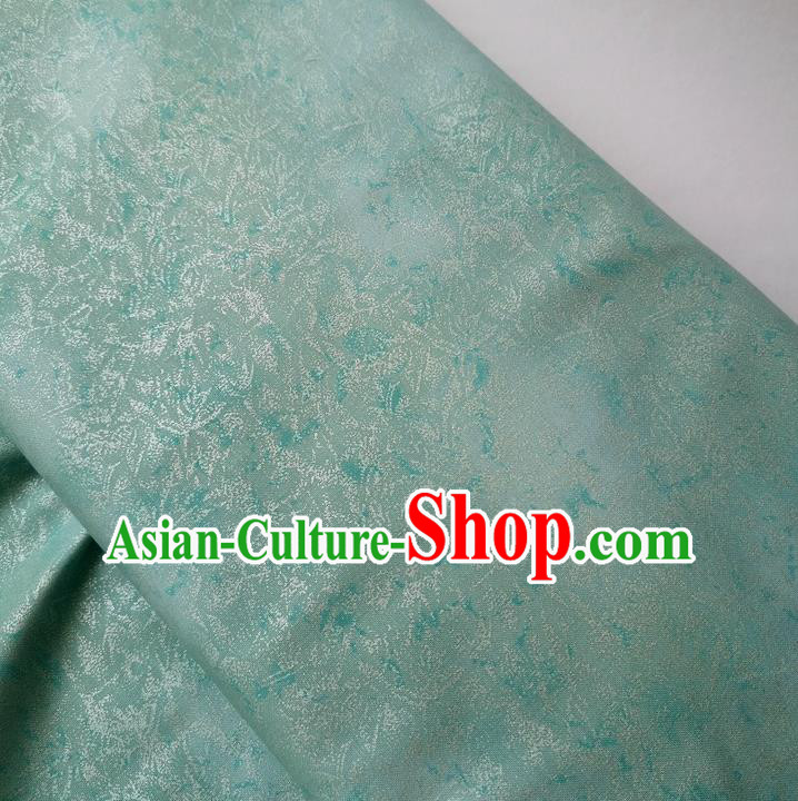 Traditional Chinese Cheongsam Classical Pattern Blue Brocade Fabric Ancient Hanfu Silk Cloth