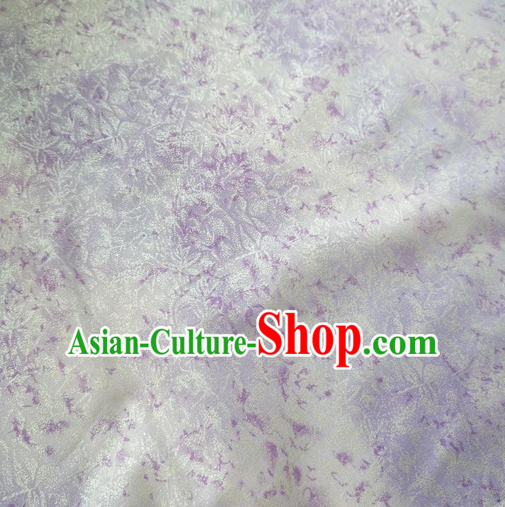 Traditional Chinese Cheongsam Classical Pattern Lilac Brocade Fabric Ancient Hanfu Silk Cloth