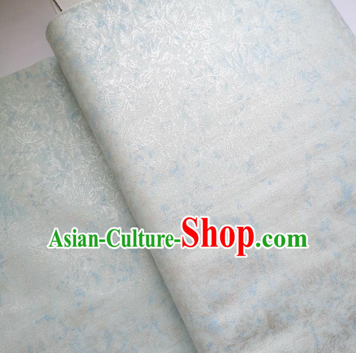 Traditional Chinese Cheongsam Classical Light Blue Pattern Brocade Fabric Ancient Hanfu Silk Cloth