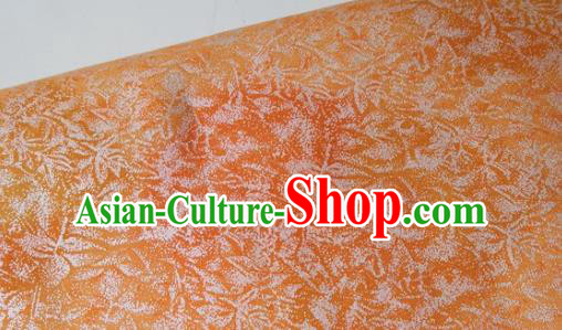 Traditional Chinese Cheongsam Classical Pattern Orange Brocade Fabric Ancient Hanfu Silk Cloth