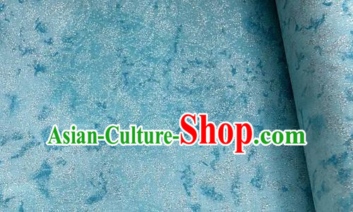 Traditional Chinese Cheongsam Classical Pattern Lake Blue Brocade Fabric Ancient Hanfu Silk Cloth