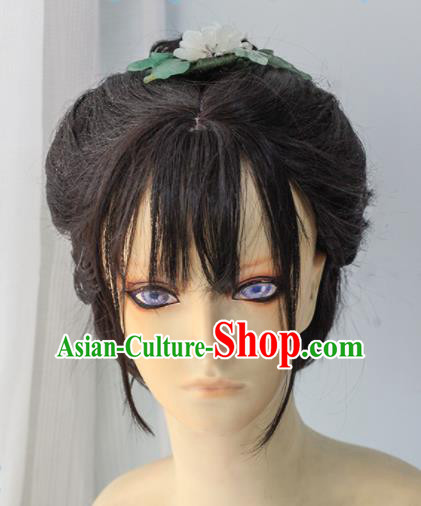 Chinese Traditional Cosplay Palace Lady Hair Wigs Ancient Swordswoman Wig Sheath Hair Accessories for Women