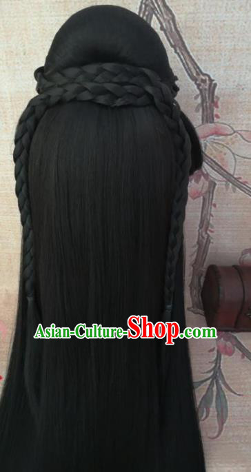 Chinese Traditional Cosplay Han Dynasty Princess Wigs Ancient Court Lady Wig Sheath Hair Accessories for Women