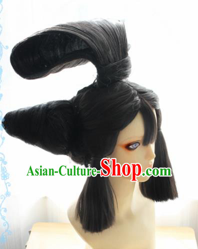 Japanese Traditional Cosplay Geisha Wigs Sheath Ancient Courtesan Wig Hair Accessories for Women