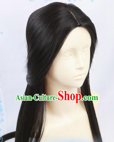 Chinese Traditional Cosplay Imperial Concubine Hair Wigs Ancient Female Swordsman Wig Sheath Hair Accessories for Women