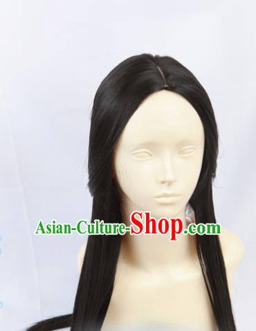 Chinese Traditional Cosplay Imperial Concubine Hair Wigs Ancient Female Swordsman Wig Sheath Hair Accessories for Women