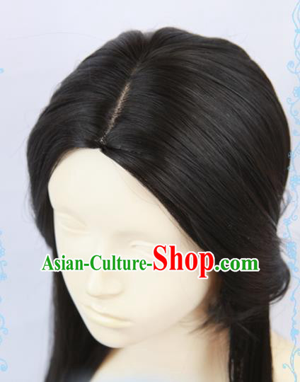 Chinese Traditional Cosplay Imperial Concubine Hair Wigs Ancient Female Swordsman Wig Sheath Hair Accessories for Women