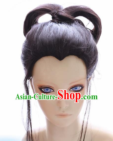 Japanese Traditional Cosplay Geisha Wigs Halloween Okuni Wig Sheath Hair Accessories for Women