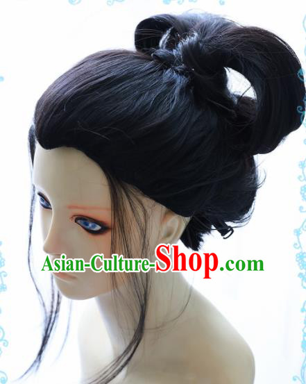 Japanese Traditional Cosplay Geisha Wigs Halloween Okuni Wig Sheath Hair Accessories for Women