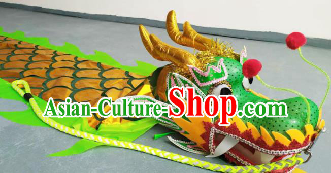 Chinese Folk Dance Dragon Dance Competition Green Dragon Head Traditional Dragon Dance Prop for Adult