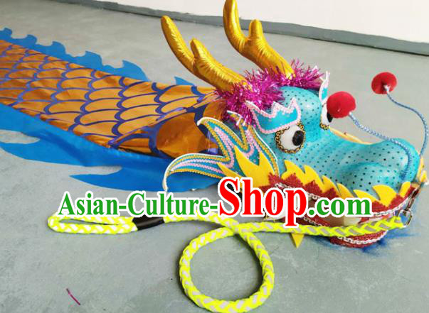 Chinese Folk Dance Dragon Dance Competition Blue Dragon Head Traditional Dragon Dance Prop for Adult