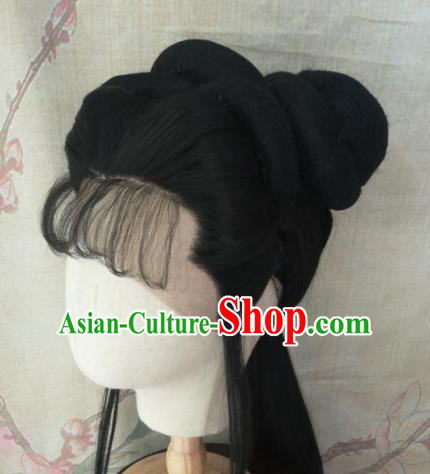 Chinese Traditional Cosplay Beijing Opera Princess Wigs Ancient Nobility Lady Wig Sheath Hair Accessories for Women