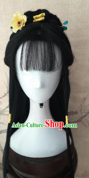 Chinese Traditional Cosplay The Legend of the Condor Heroes Wigs Ancient Princess Wig Sheath Hair Accessories for Women