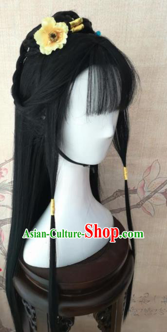 Chinese Traditional Cosplay The Legend of the Condor Heroes Wigs Ancient Princess Wig Sheath Hair Accessories for Women