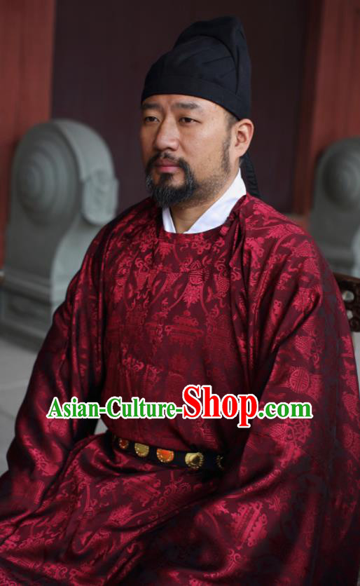 Traditional Chinese Song Dynasty Official Hanfu Robe Ancient Minister Replica Costumes for Men