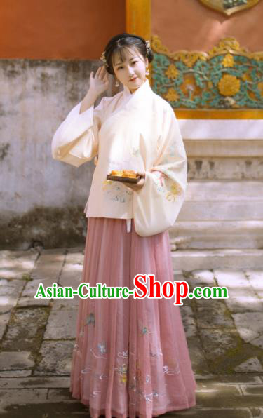 Traditional Chinese Ming Dynasty Replica Costumes Ancient Nobility Lady Hanfu Blouse and Dress for Women