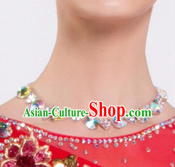 Handmade Latin Dance Competition Necklace International Rumba Dance Crystal Accessories for Women