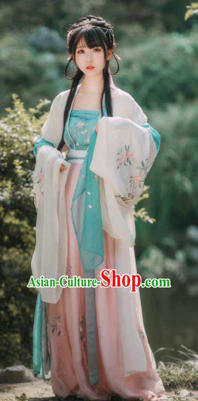 Ancient Chinese Song Dynasty Nobility Lady Embroidered Historical Costumes for Women