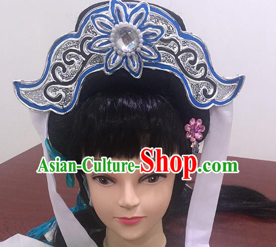 Chinese Beijing Opera Headgear Traditional Peking Opera Taoist Nun Wig Sheath and Hair Accessories for Women