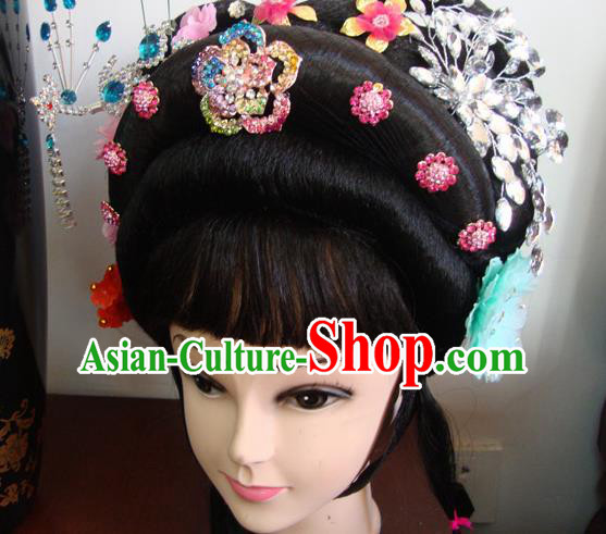 Chinese Beijing Opera Peri Princess Headgear Traditional Peking Opera Wig Sheath and Hair Accessories for Women