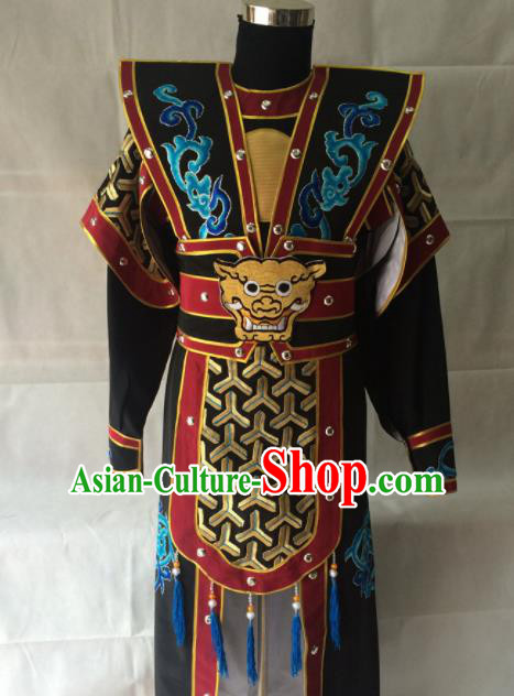 Chinese Beijing Opera Takefu Black Clothing Traditional Peking Opera Soldier Costume for Men