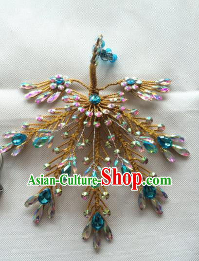 Chinese Beijing Opera Princess Golden Phoenix Hairpins Traditional Peking Opera Diva Hair Accessories for Women