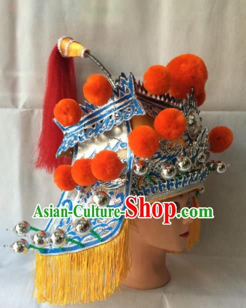 Chinese Beijing Opera Royal Highness Helmet Traditional Peking Opera Minister Hat Headwear for Men