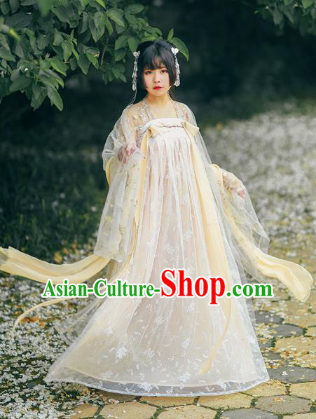 Ancient Chinese Tang Dynasty Nobility Lady Hanfu Dress Court Princess Historical Costumes for Women