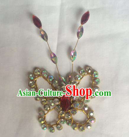 Chinese Beijing Opera Diva Butterfly Hair Claw Hairpins Traditional Peking Opera Hair Accessories for Women