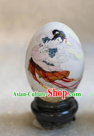 Chinese Wonder Hand Painted Moon Goddess Colorful Egg