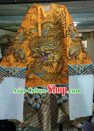 Chinese Beijing Opera Emperor Golden Embroidered Robe Traditional Peking Opera General Costume for Men