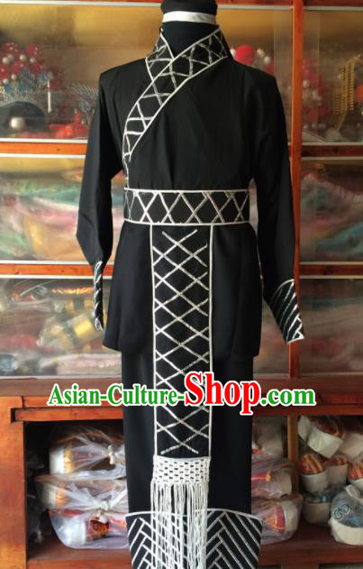 Chinese Beijing Opera Takefu Black Clothing Traditional Peking Opera Soldier Costume for Men