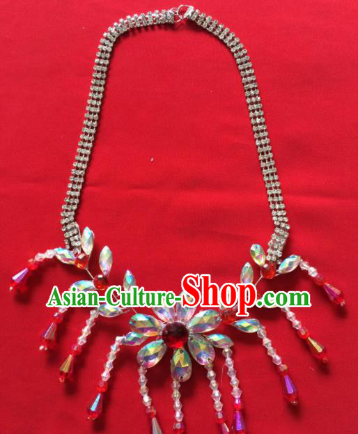 Chinese Beijing Opera Princess Necklace Traditional Peking Opera Diva Tassel Accessories for Women