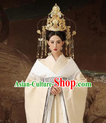 Chinese Ancient Imperial Consort Hanfu Dress Traditional Han Dynasty Court Lady Costumes and Headpiece for Women