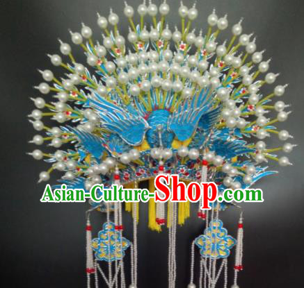 Chinese Beijing Opera Bride Phoenix Coronet Traditional Peking Opera Princess Hat Hair Accessories for Women