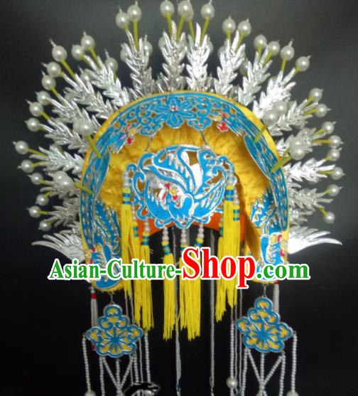 Chinese Beijing Opera Bride Phoenix Coronet Traditional Peking Opera Princess Hat Hair Accessories for Women