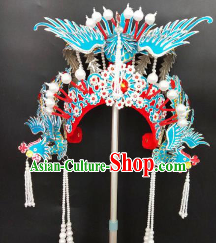 Chinese Beijing Opera Bride Red Phoenix Coronet Traditional Peking Opera Princess Hat Hair Accessories for Women